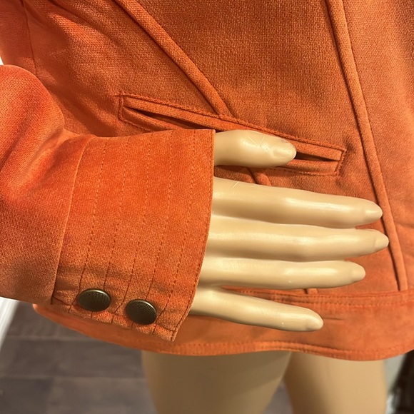 Tribal SZ 16 suede zipper jacket orange color - Picture 2 of 9